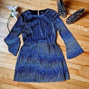 Topshop Shimmering Blue and Silver Dress